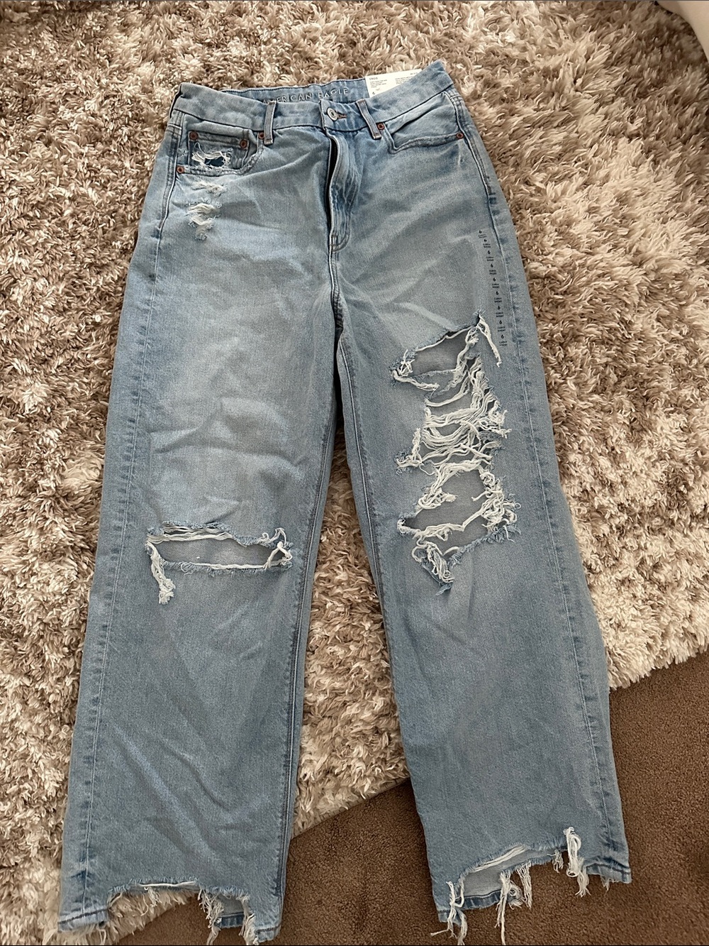 AE curvy super high rise baggy straight